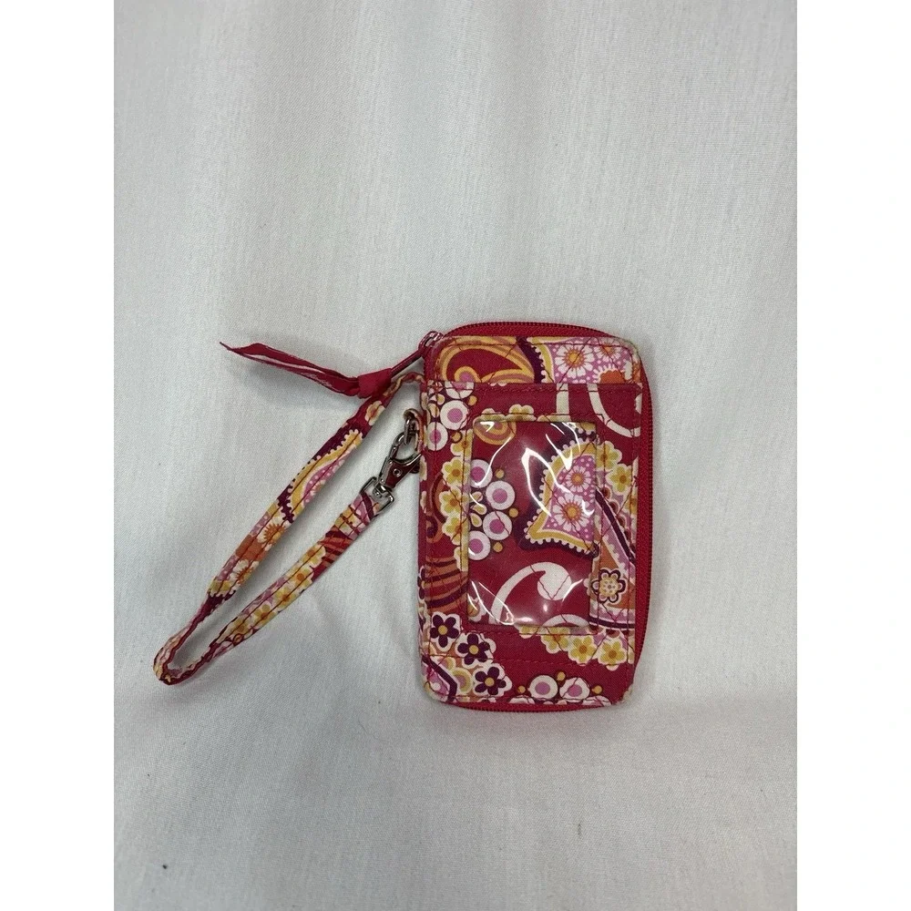 Vera Bradley Raspberry Fizz Pattern ID Pocket Wristlet